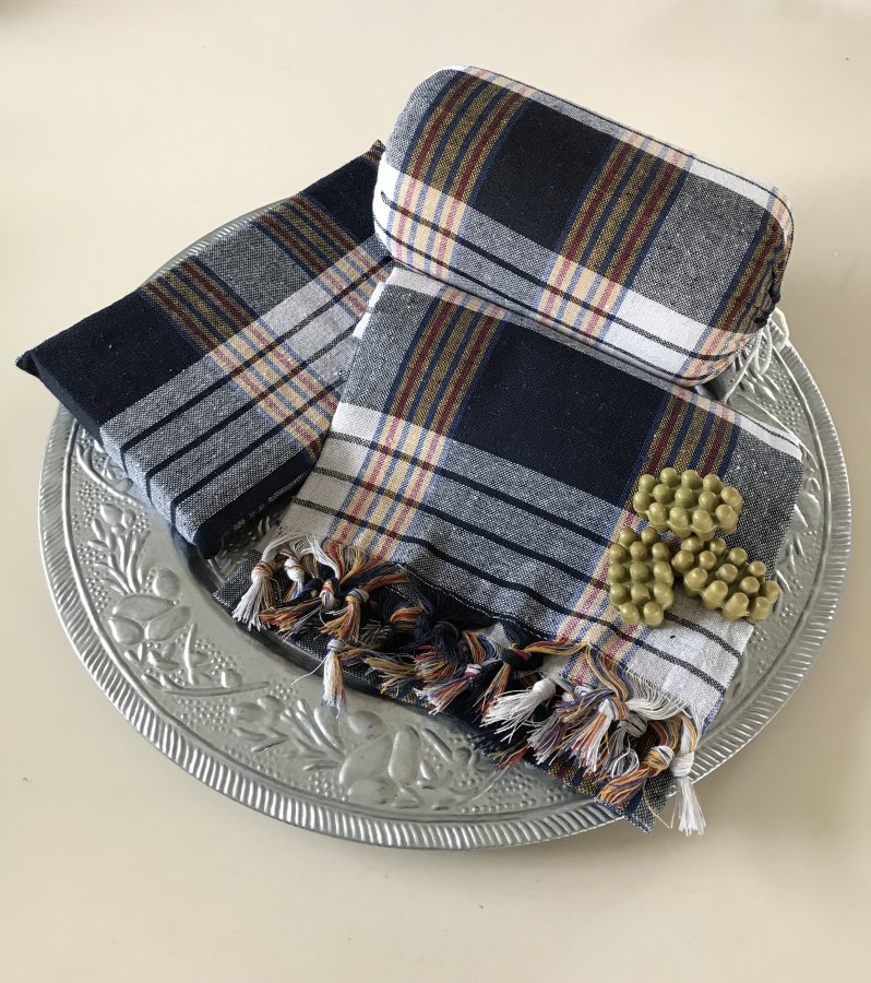 Hamam set zwart geblokt