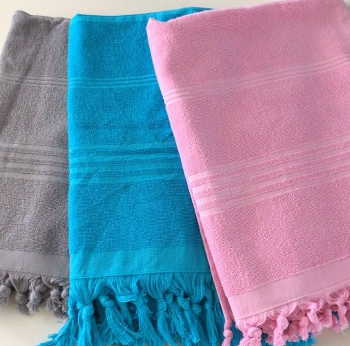 1 zijde badstof en 1 zijde hamamdoek